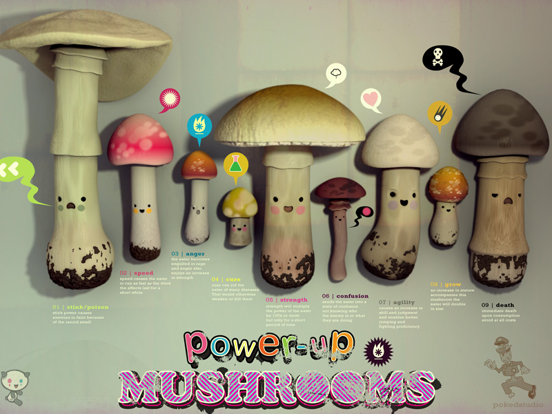 power up  mushrooms